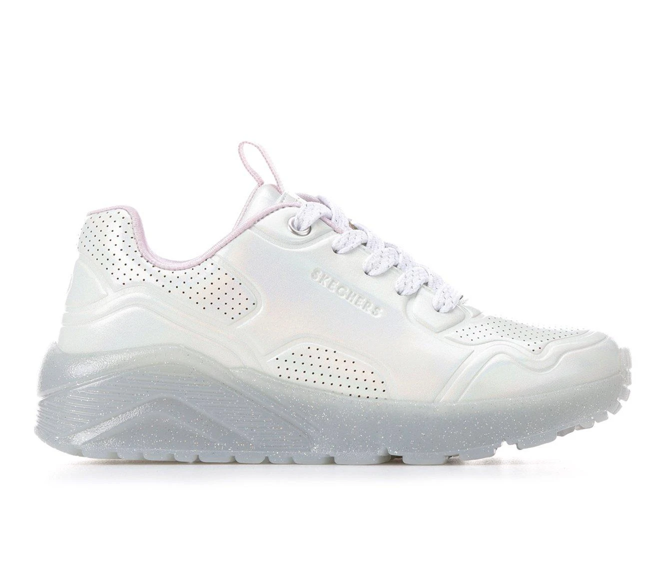 Girls' Skechers Little Kid & Big Kid Uno Ice Prism Luxe Wedge Sneakers 1 Girls' Skechers Little Kid & Big Kid Uno Ice Prism Luxe Wedge Sneakers