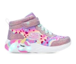 Girls' Skechers Little Kid & Big Kid Unicorn Dreams Light-Up High-Top Sneakers